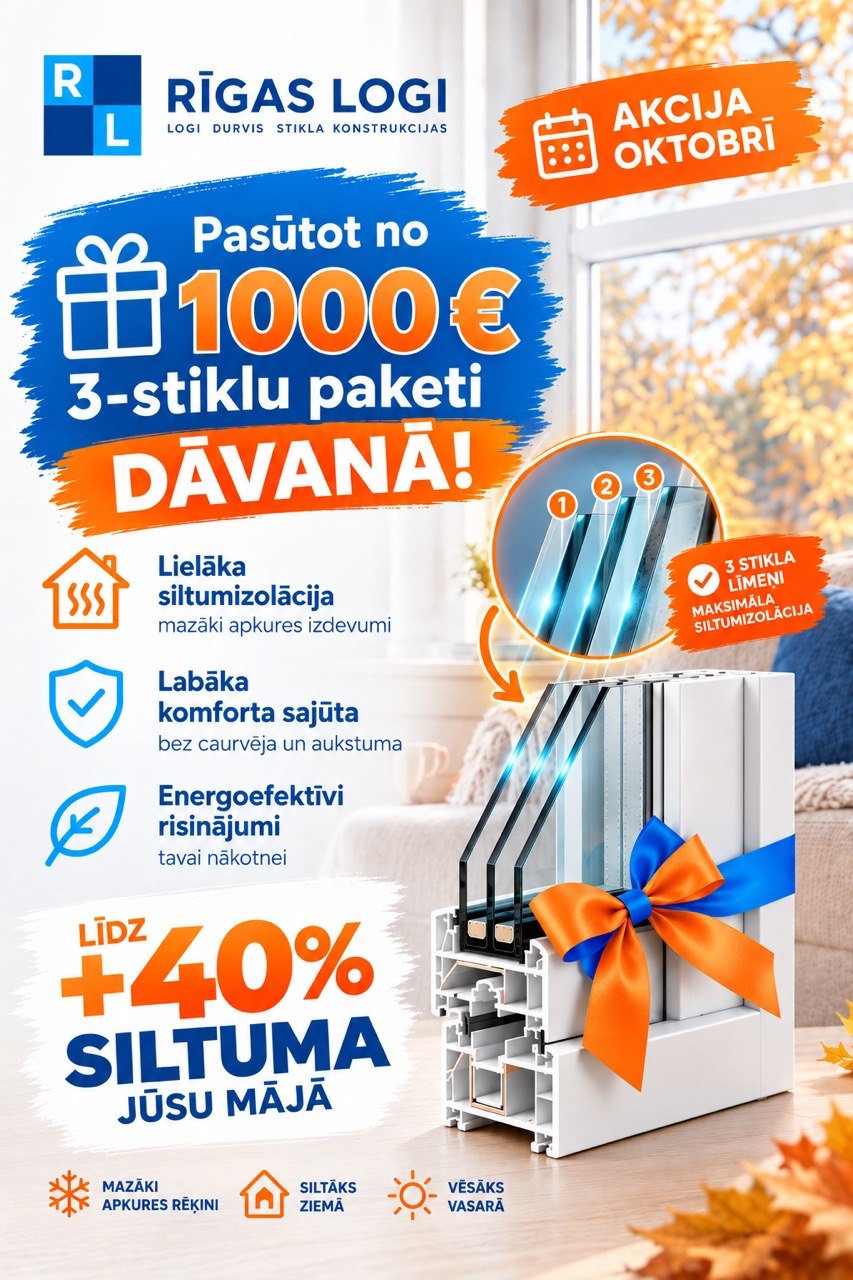 Pasūtot logus par summu, kas pārsniedz 1000 eiro, saņemsi 3 stiklus dāvanā